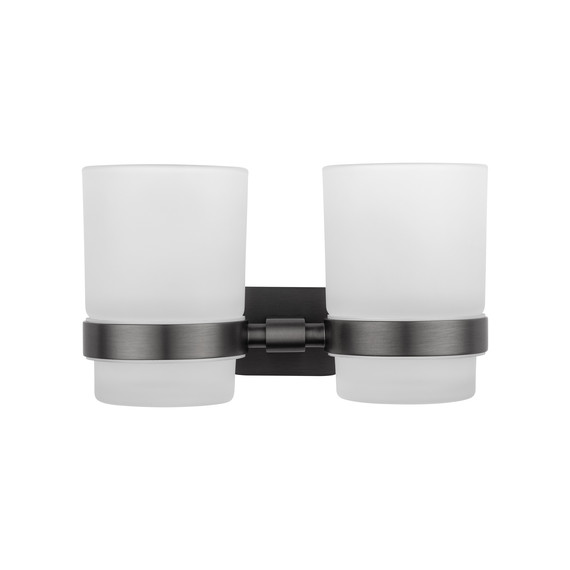 Стакан двойной для зубных щеток Wonzon & Woghand Graffity WW-9328-GM, цвет тёмный графит брашированный фото 2