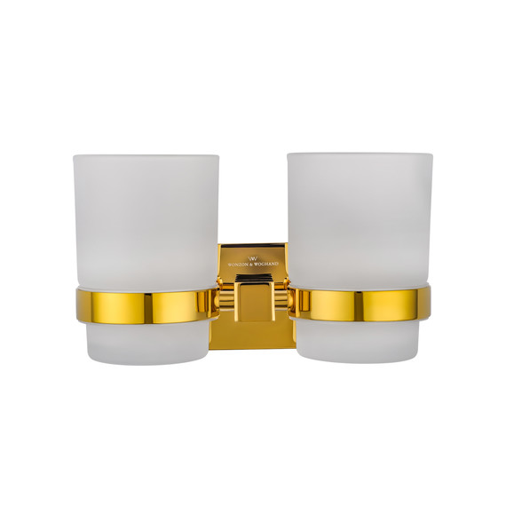 Стакан двойной для зубных щеток Wonzon & Woghand Polo WW-8928-DG, цвет золото глянцевое фото 