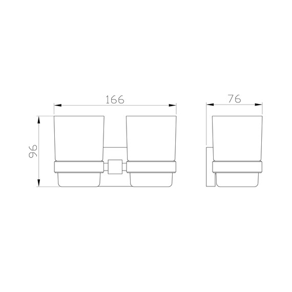 Стакан двойной для зубных щеток Wonzon & Woghand Polo WW-8928-DG, цвет золото глянцевое фото 3