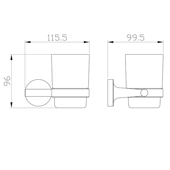 Стакан для зубных щеток Wonzon & Woghand Simple WW-6521-BG, цвет золото брашированное фото 2