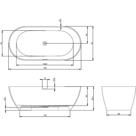 Ванна отдельностоящая Riho BILBAO 170х80 см фото 2