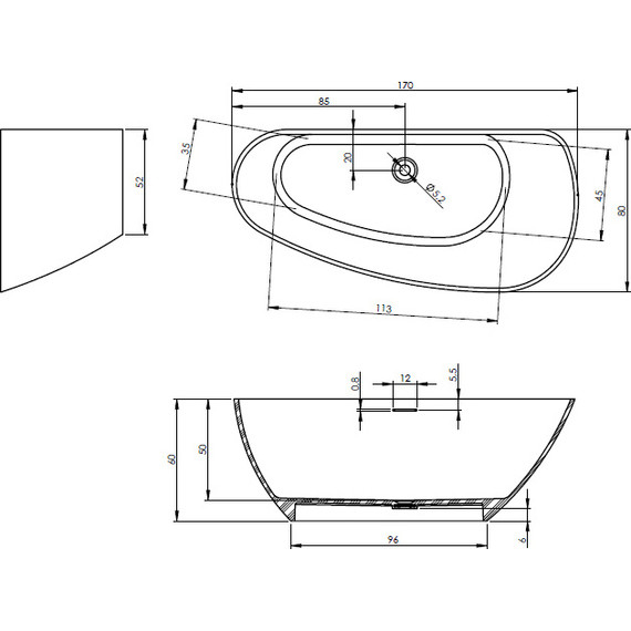 Ванна отдельностоящая Riho GRANADA 170х80 см R фото 2