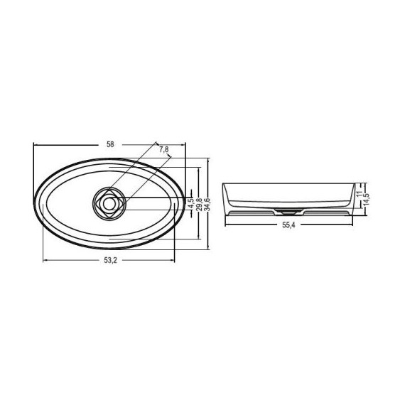 Раковина Riho OVAL 58x35 см F70028 фото 2