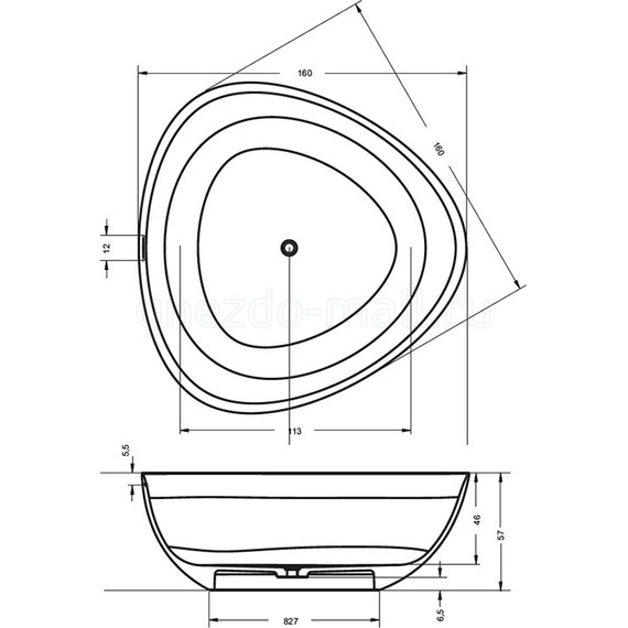Ванна отдельностоящая Riho OVIEDO 160х160 см фото 2