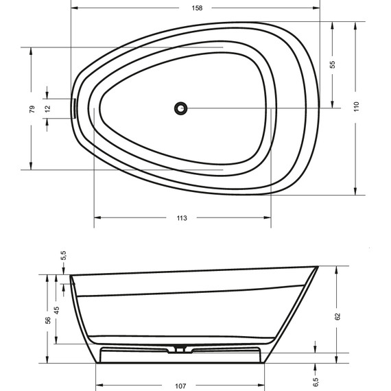 Ванна отдельностоящая Riho TOLEDO 160х110 см фото 2