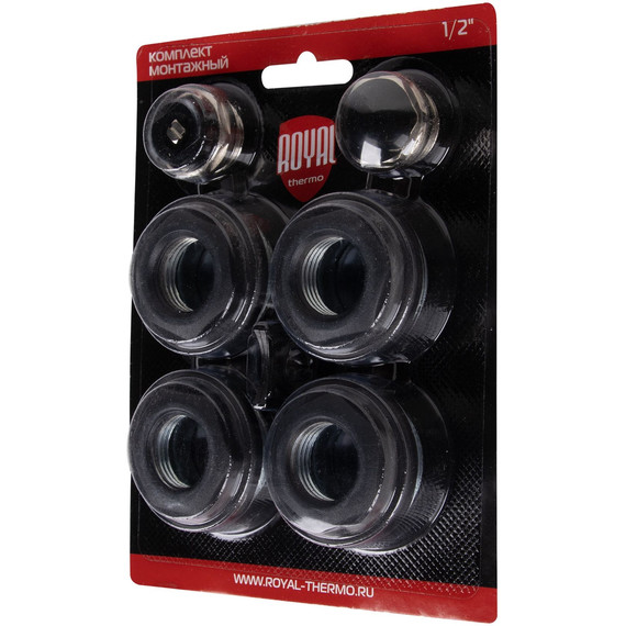Набор присоединительный Royal Thermo 1"х1/2", чёрный фото 7