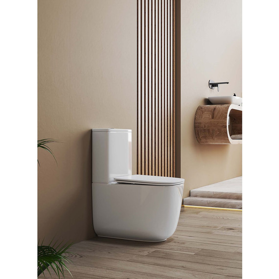 Унитаз-компакт безободковый Aquatek Optima Plus Square AQ4451-00 с тонкой крышкой микролифт (система смыва Торнадо) фото 7