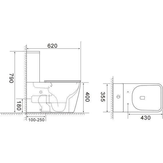 Унитаз-компакт безободковый Aquatek Optima Plus Square AQ4451-00 с тонкой крышкой микролифт (система смыва Торнадо) фото 9