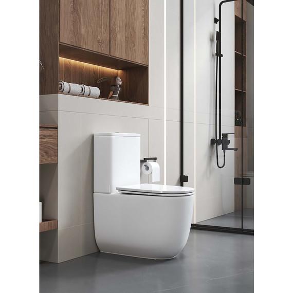 Унитаз-компакт безободковый Aquatek Optima Plus AQ4452-00 с тонкой крышкой микролифт (система смыва Торнадо) фото 6