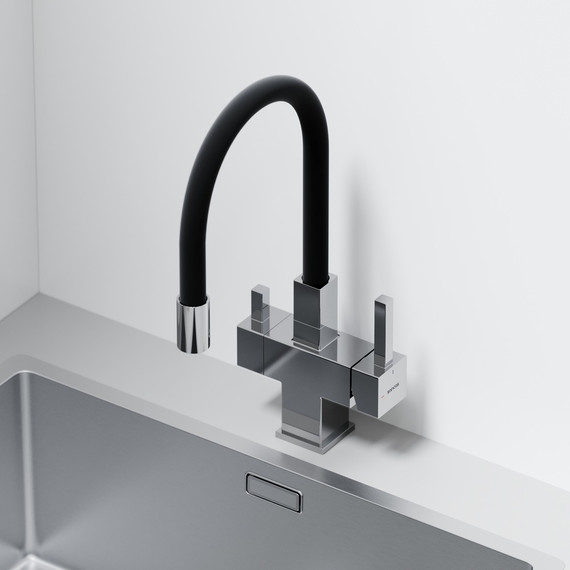 Смеситель для кухни Sancos Arno SC4005CH, хром/чёрный фото 4