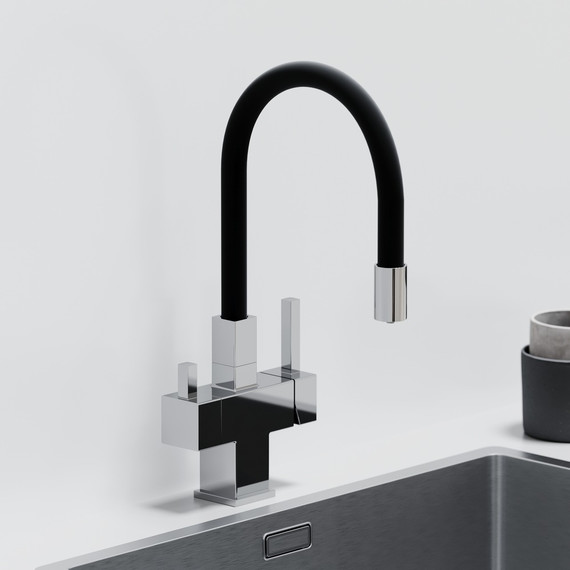 Смеситель для кухни Sancos Arno SC4005CH, хром/чёрный фото 6