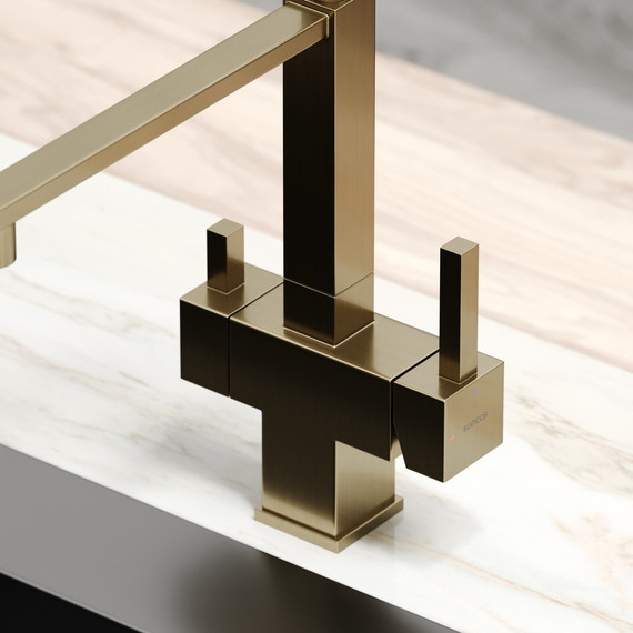 Смеситель для кухни Sancos Moro SC4006BG, брашированное золото/чёрный фото 2