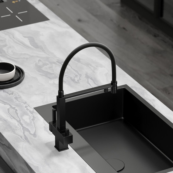 Смеситель для кухни Sancos Moro SC4006MB, чёрный матовый/чёрный фото 5