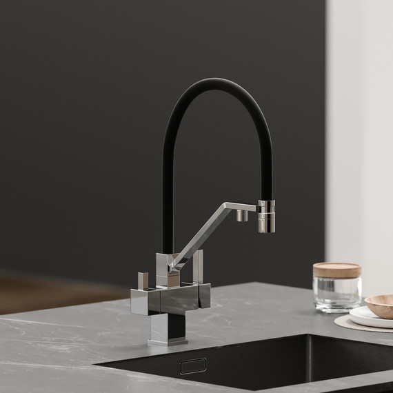 Смеситель для кухни Sancos Loro SC4007CH, хром/чёрный фото 3