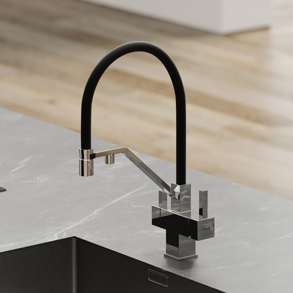 Смеситель для кухни Sancos Loro SC4007CH, хром/чёрный фото 4