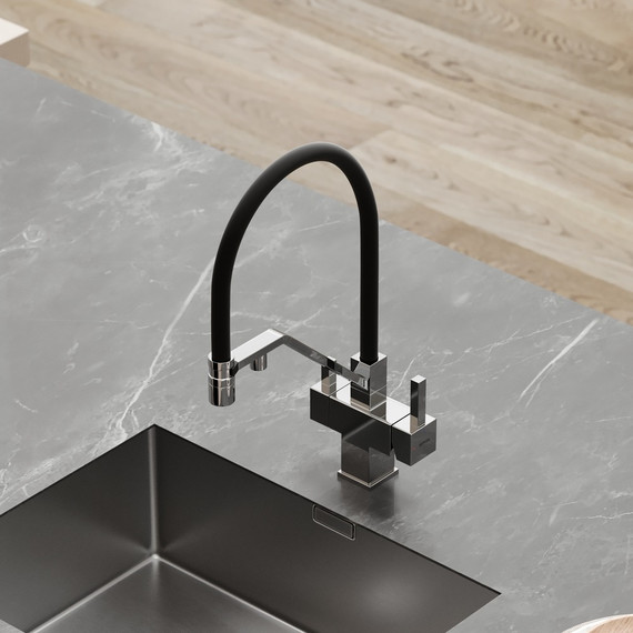 Смеситель для кухни Sancos Loro SC4007CH, хром/чёрный фото 5