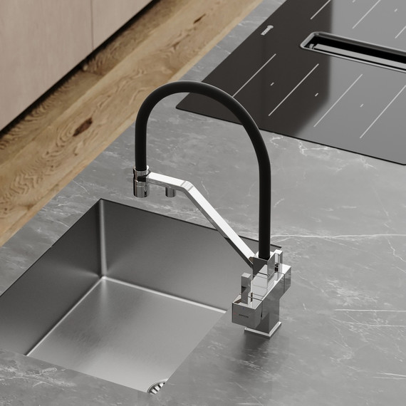 Смеситель для кухни Sancos Loro SC4007CH, хром/чёрный фото 6