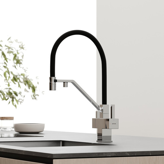 Смеситель для кухни Sancos Loro SC4007CH, хром/чёрный фото 7