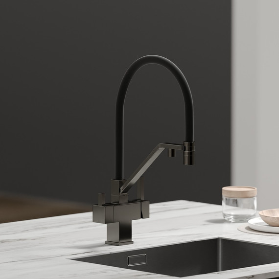 Смеситель для кухни Sancos Loro SC4007GG, вороненая сталь/чёрный фото 2