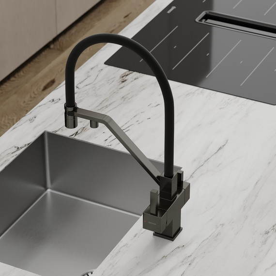 Смеситель для кухни Sancos Loro SC4007GG, вороненая сталь/чёрный фото 4