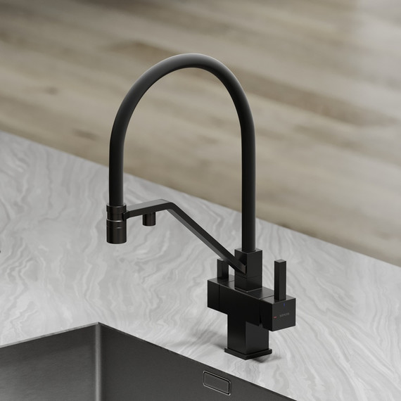 Смеситель для кухни Sancos Loro SC4007MB, чёрный матовый/чёрный фото 3