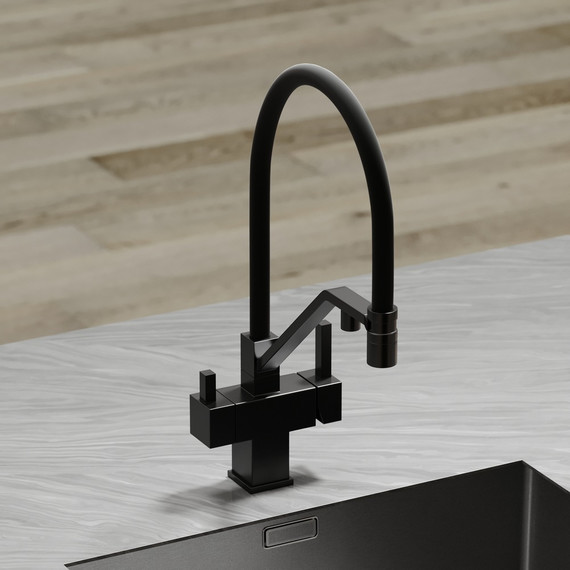 Смеситель для кухни Sancos Loro SC4007MB, чёрный матовый/чёрный фото 7
