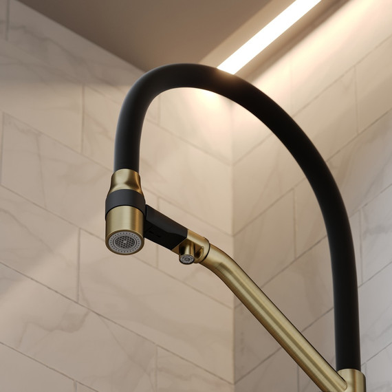 Смеситель для кухни Sancos Orta SC4008BG, брашированное золото/чёрный фото 7