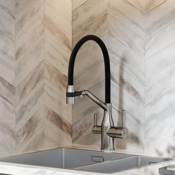 Смеситель для кухни Sancos Orta SC4008BN, никель/чёрный фото 4