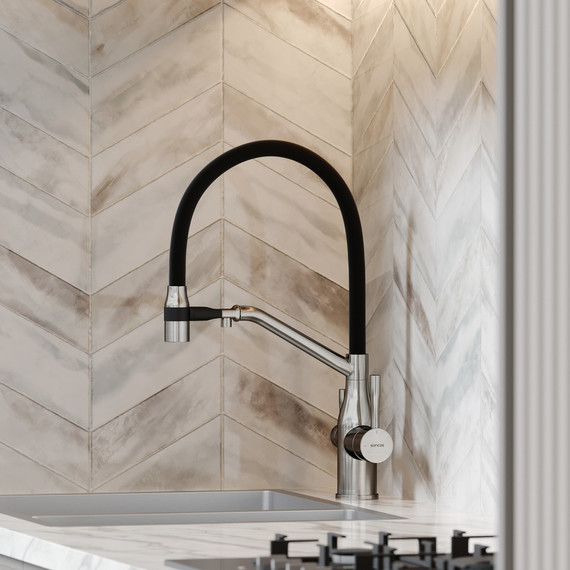 Смеситель для кухни Sancos Orta SC4008BN, никель/чёрный фото 5