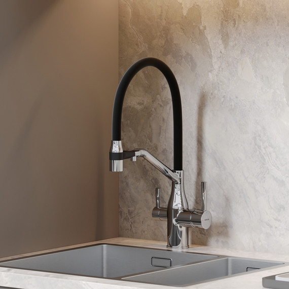 Смеситель для кухни Sancos Orta SC4008CH, хром/чёрный фото 4