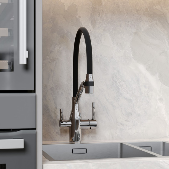 Смеситель для кухни Sancos Orta SC4008CH, хром/чёрный фото 6