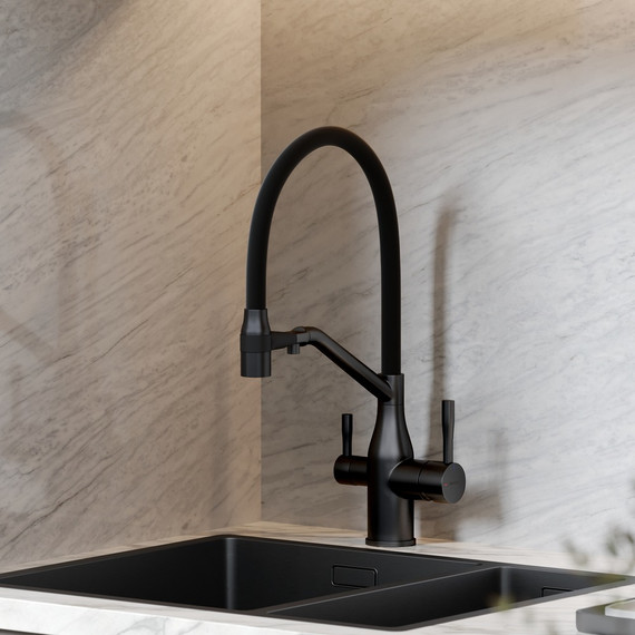 Смеситель для кухни Sancos Orta SC4008MB, чёрный матовый/чёрный фото 4