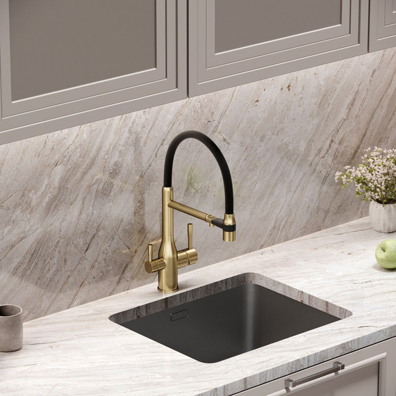 Смеситель для кухни Sancos Garda SC4009BG, брашированное золото/чёрный фото 7