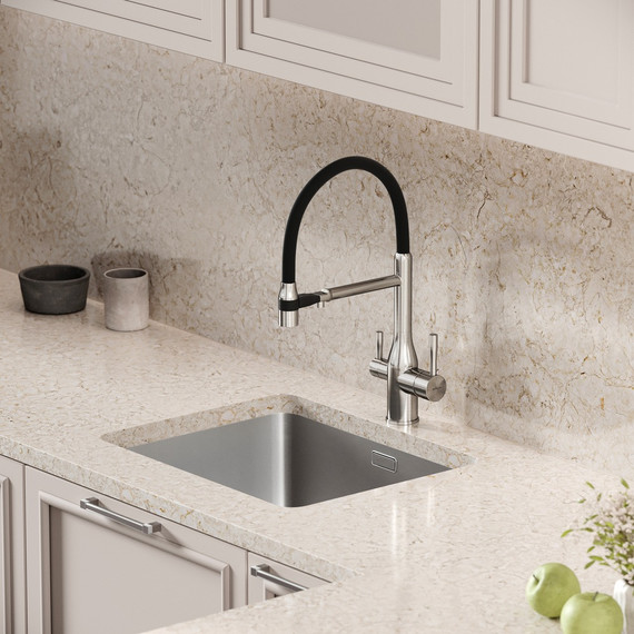 Смеситель для кухни Sancos Garda SC4009BN, брашированный никель/чёрный фото 2