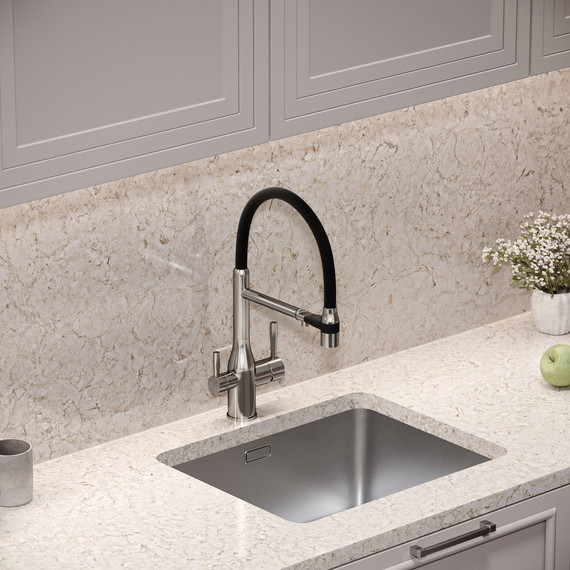 Смеситель для кухни Sancos Garda SC4009BN, брашированный никель/чёрный фото 4