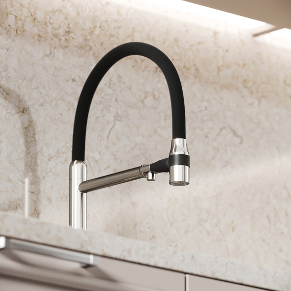 Смеситель для кухни Sancos Garda SC4009BN, брашированный никель/чёрный фото 5