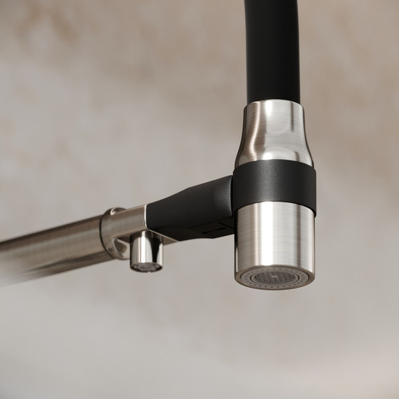 Смеситель для кухни Sancos Garda SC4009BN, брашированный никель/чёрный фото 6