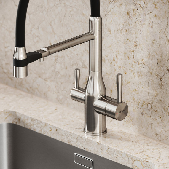 Смеситель для кухни Sancos Garda SC4009BN, брашированный никель/чёрный фото 7