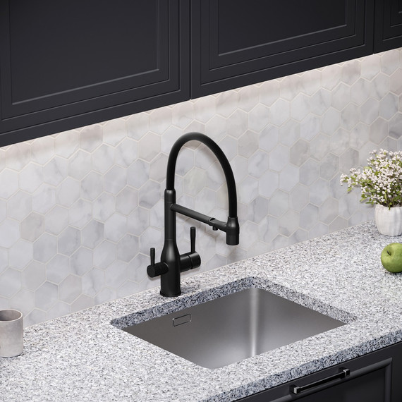 Смеситель для кухни Sancos Garda SC4009MB, чёрный матовый/чёрный фото 4