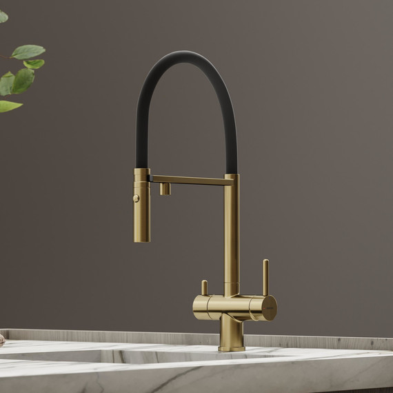 Смеситель для кухни Sancos Imola SC4010BGbh, брашированное золото фото 5