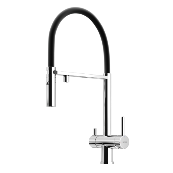 Смеситель для кухни Sancos Imola SC4010CH, хром/чёрный фото 