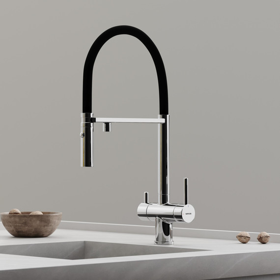 Смеситель для кухни Sancos Imola SC4010CH, хром/чёрный фото 7