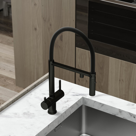 Смеситель для кухни Sancos Imola SC4010MB, чёрный матовый/чёрный фото 6