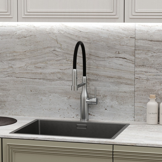 Смеситель для кухни Sancos Pride SC4011BNG, нержавеющая сталь/чёрный фото 3