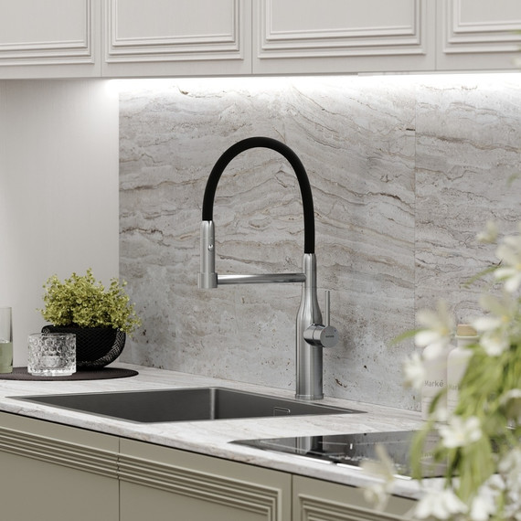 Смеситель для кухни Sancos Pride SC4011BNG, нержавеющая сталь/чёрный фото 4