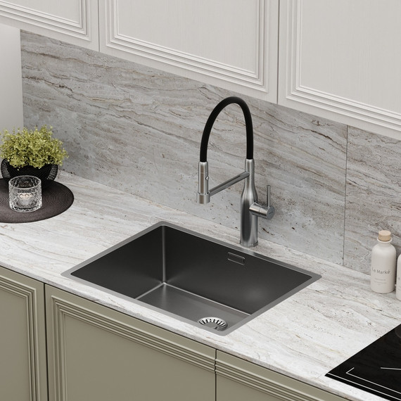 Смеситель для кухни Sancos Pride SC4011BNG, нержавеющая сталь/чёрный фото 7