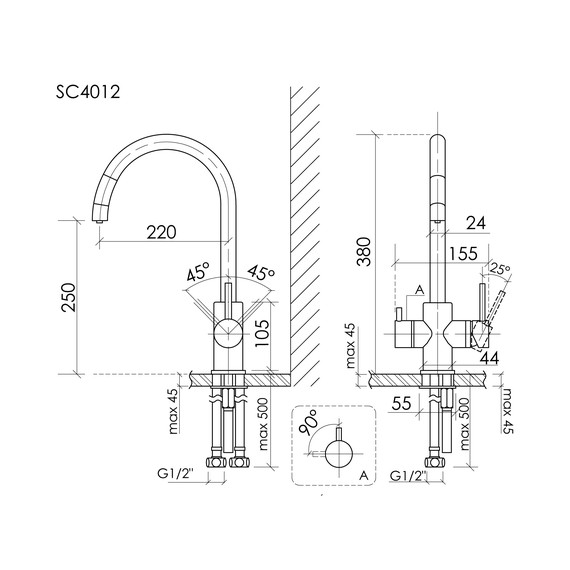 Смеситель для кухни Sancos Taper SC4012BN, брашированный никель фото 8