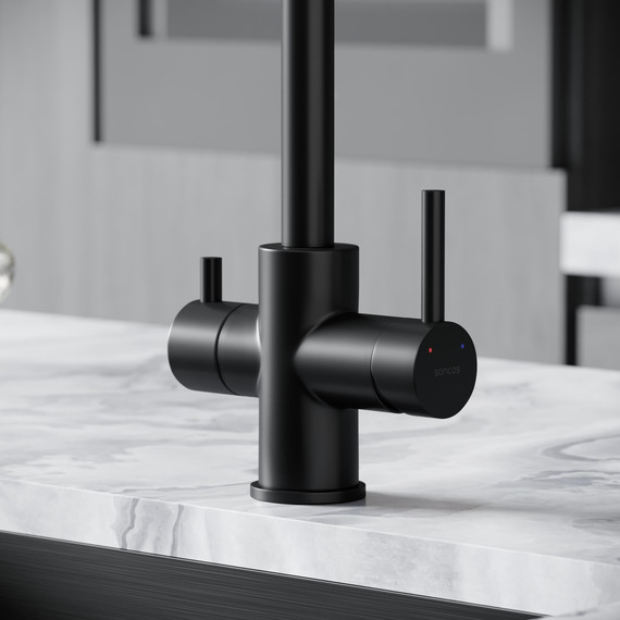 Смеситель для кухни Sancos Vela SC4013MB, чёрный матовый фото 7