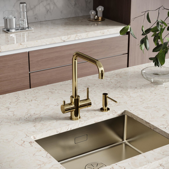 Смеситель для кухни Sancos Vela SC4013ZG, полированное золото фото 2