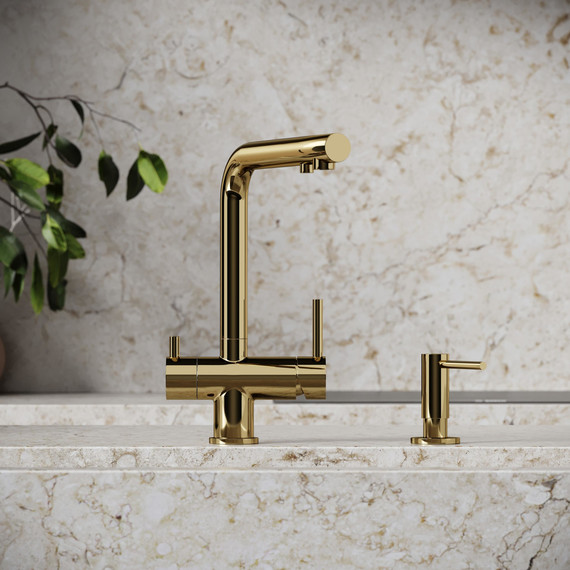 Смеситель для кухни Sancos Foster SC4014ZG, полированное золото фото 4